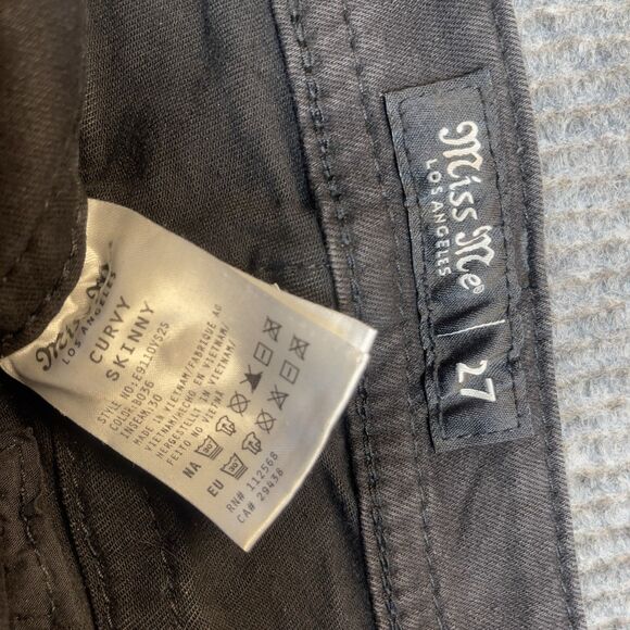 Miss Me Curvy Skinny Jeans Women's Size 27 x 30 Stretch Black Embellished NEW - Picture 6 of 11